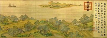 中国の伝統芸術 Painting - Zhang zeduan 清明川沿いの景色パート 7 繁体字中国語